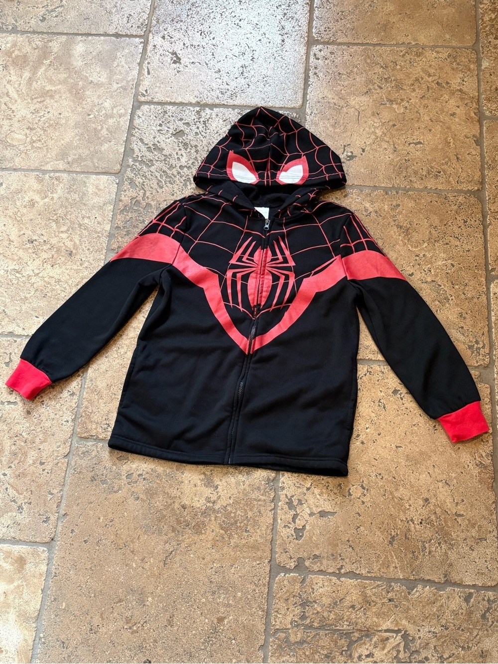 MARVEL Spider-Man Black & Red Hoodie Zip-Up Jacket Size 14-16Y-Unisex